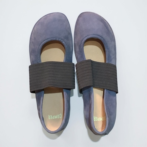 Camper Right Nina Mary Jane Womens Shoes Size 36 US 6 Blue Suede Ballet Flats - Picture 3 of 4